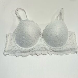 Laura Ashley White Lace Balconette Bra with Longline Band size 38C